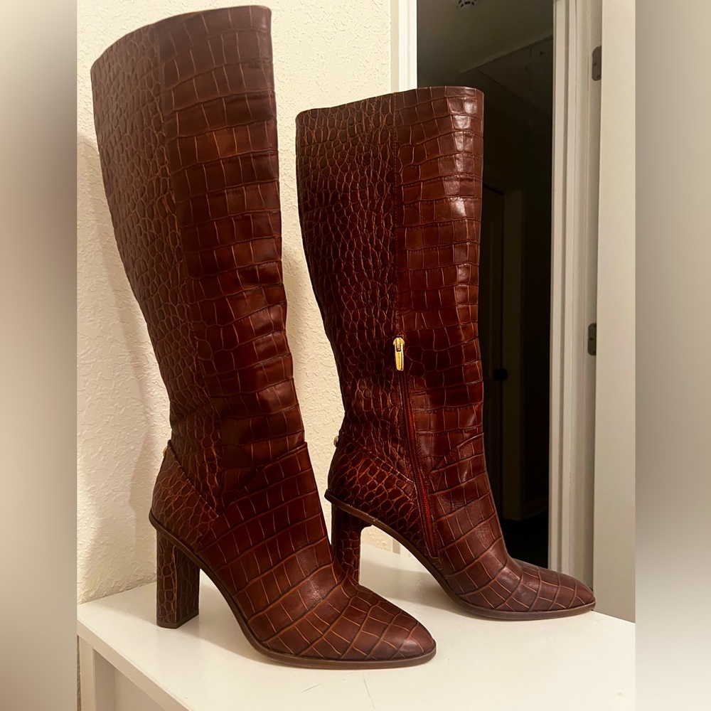Vince Camuto Croc Leather Boots